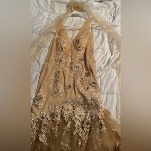 Wedding Dress HEBEOS SIZE 8, Champagne color. NEW WITH TAGS.
